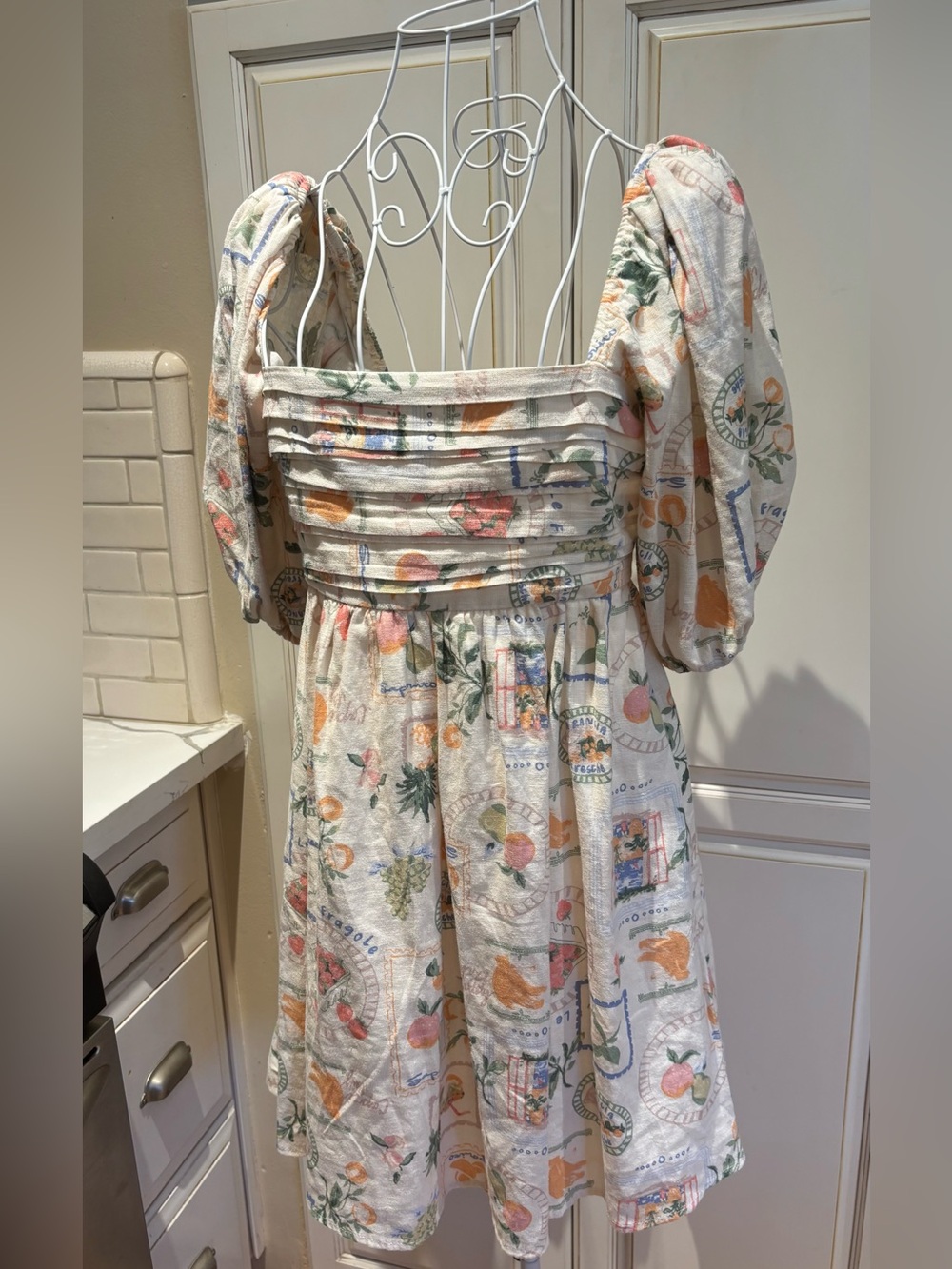 NET Abercrombie & Fitch Emerson linen-blend puff sleeve mini dress size S